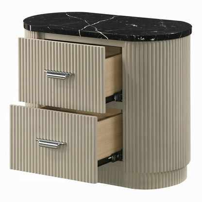 Rhone Luxury Chanel Nightstand - Greyish Beige
