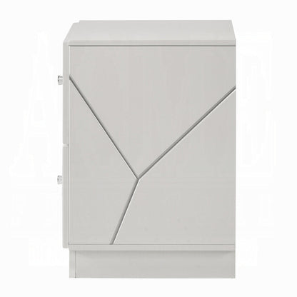 Pearl High Gloss Storage Nightstand - White
