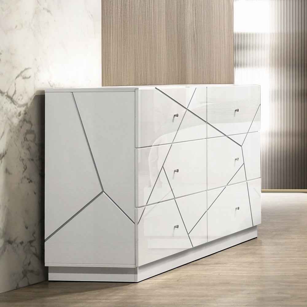 Pearl High Gloss Storage Dresser - White