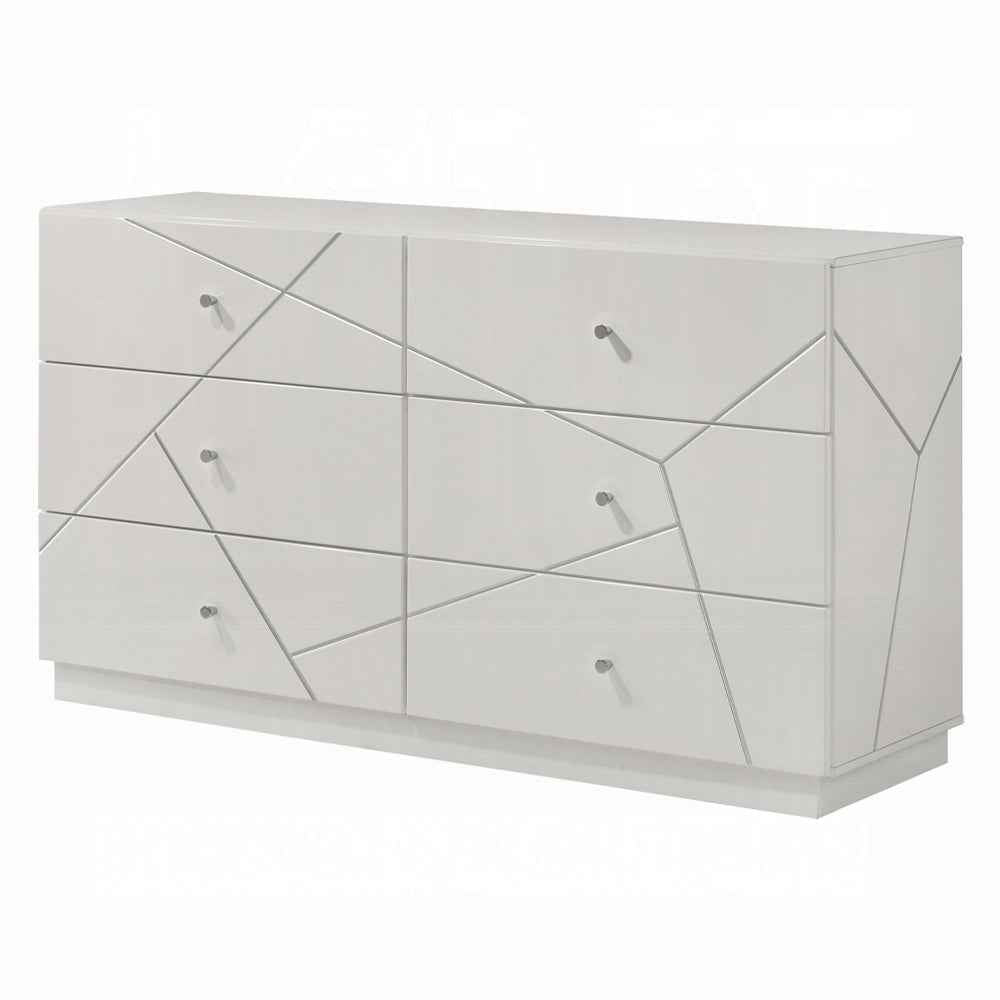 Pearl High Gloss Storage Dresser - White