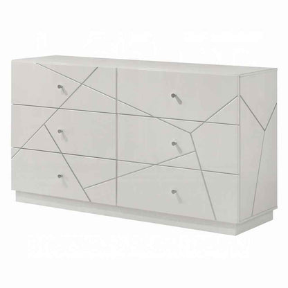 Pearl High Gloss Storage Dresser - White