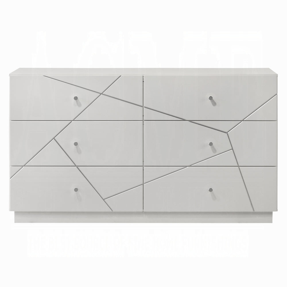 Pearl High Gloss Storage Dresser - White