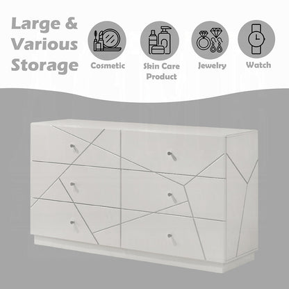 Pearl High Gloss Storage Dresser - White