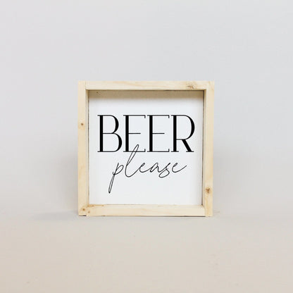Beer Please Mini Wood Sign