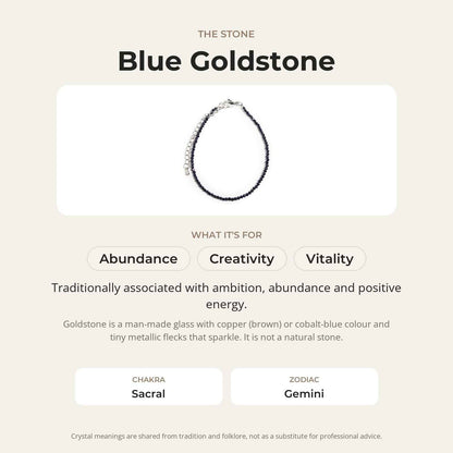 Blue Goldstone Bracelet - 2-3mm