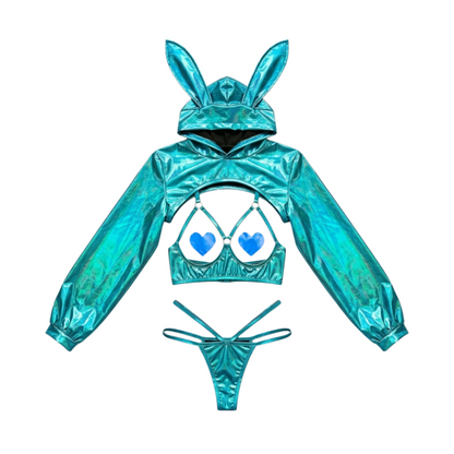Anime Bunny Girl Style Neo Chrome Swimwear Sexy Bikini Cosplay Lingerie
