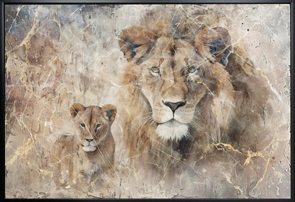 Wandbild Löwe Tier Vintage Kunst Illustration Wandkunst 08