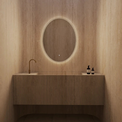 Frameless Capsule LED Bathroom Mirror, CRI 90+ – 24"x32" / 26"x34" / 28"x36"