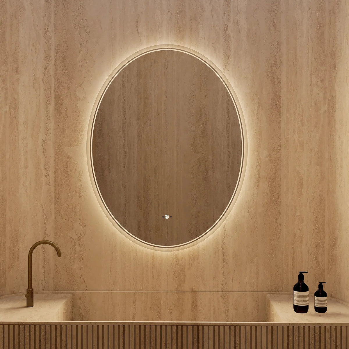 Frameless Capsule LED Bathroom Mirror, CRI 90+ – 24"x32" / 26"x34" / 28"x36"