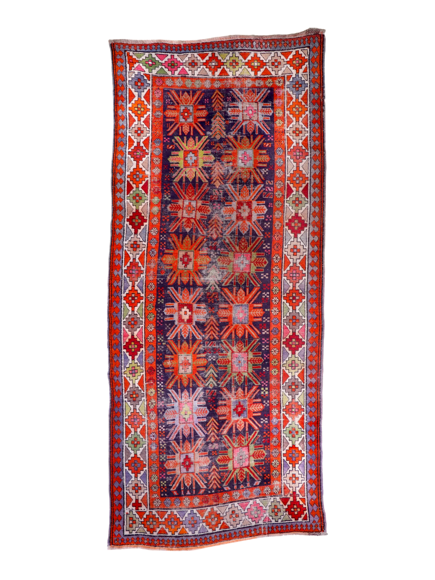 Caucasian Kazak Runner Rug | 3' 11" x 8' 10"