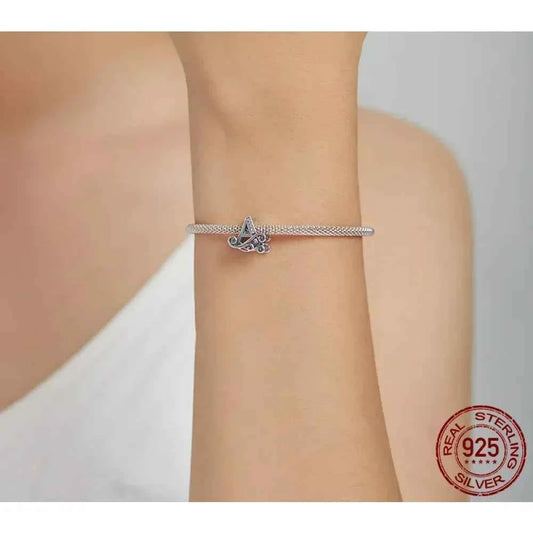 Vintage Openwork 925 Sterling Silver Initial Charm