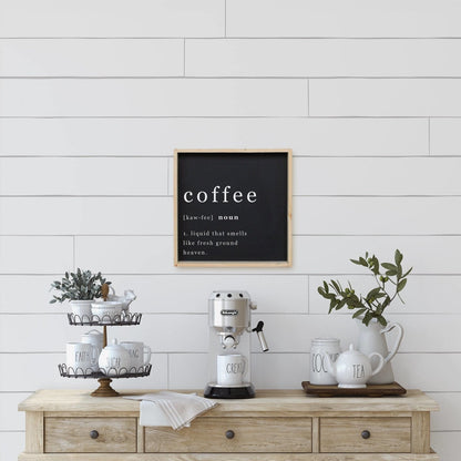 Coffee Noun Wood Sign - AURABAGS SHOP