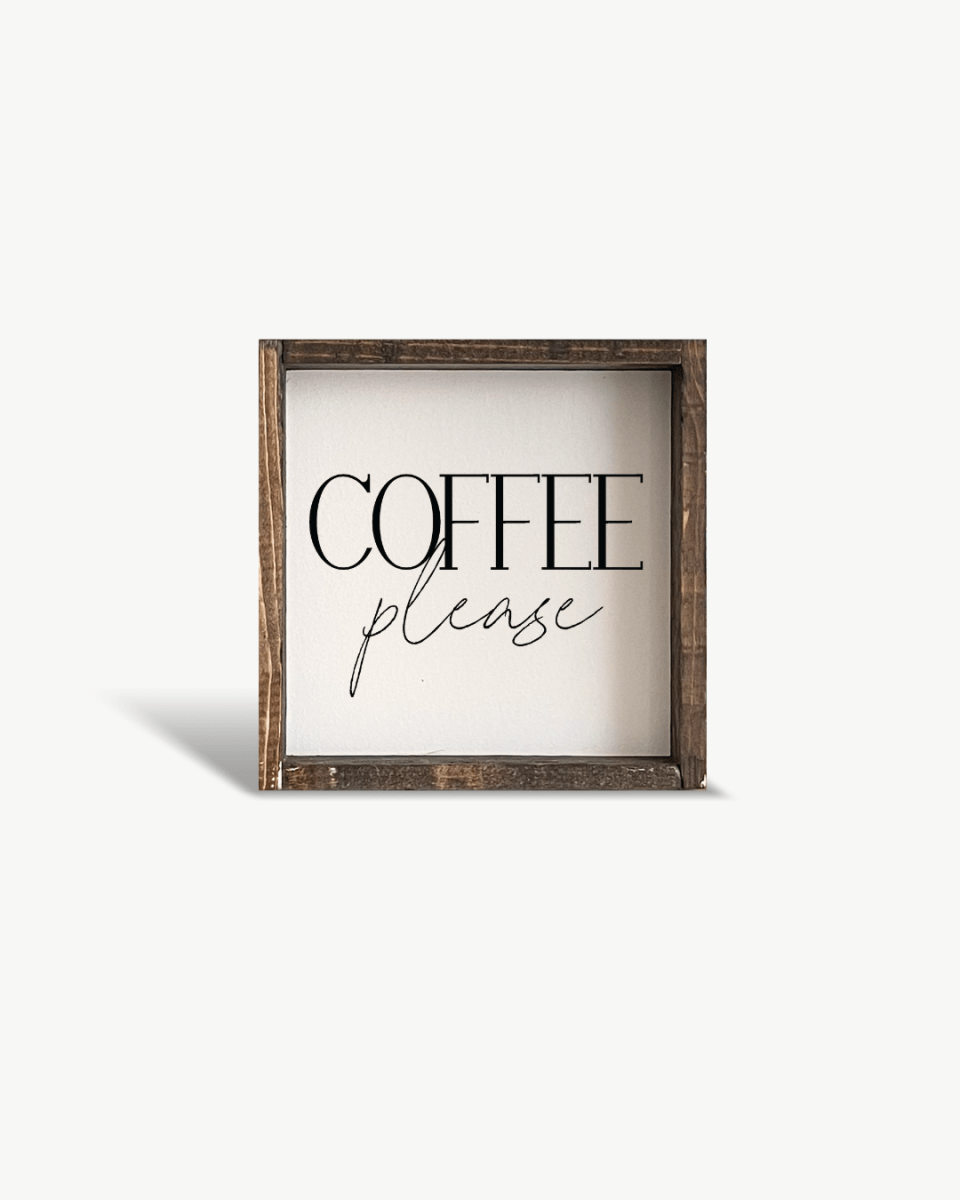 Coffee Please Mini Wood Sign - AURABAGS SHOP