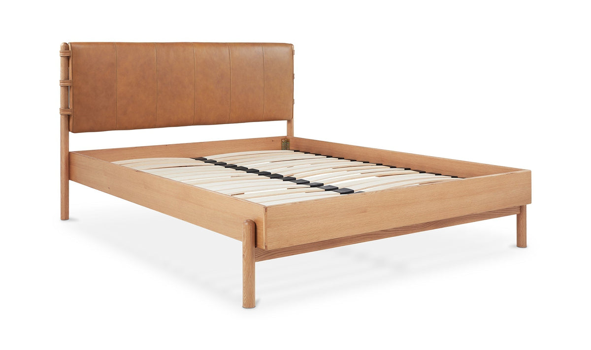 Colin Top-Grain Leather Bed with Matching Nightstand and Dresser