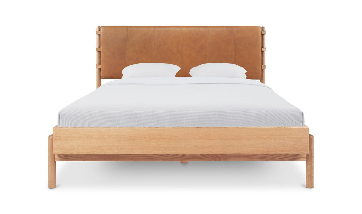 Colin Top-Grain Leather Bed with Matching Nightstand and Dresser