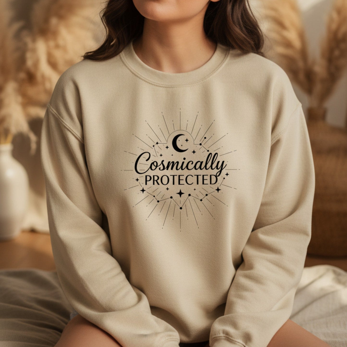 Cosmically Protected Sweatshirt | Celestial Crewneck for Women | Spiritual Gift