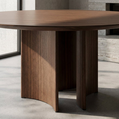 Crescent Pedestal Round Dining Table