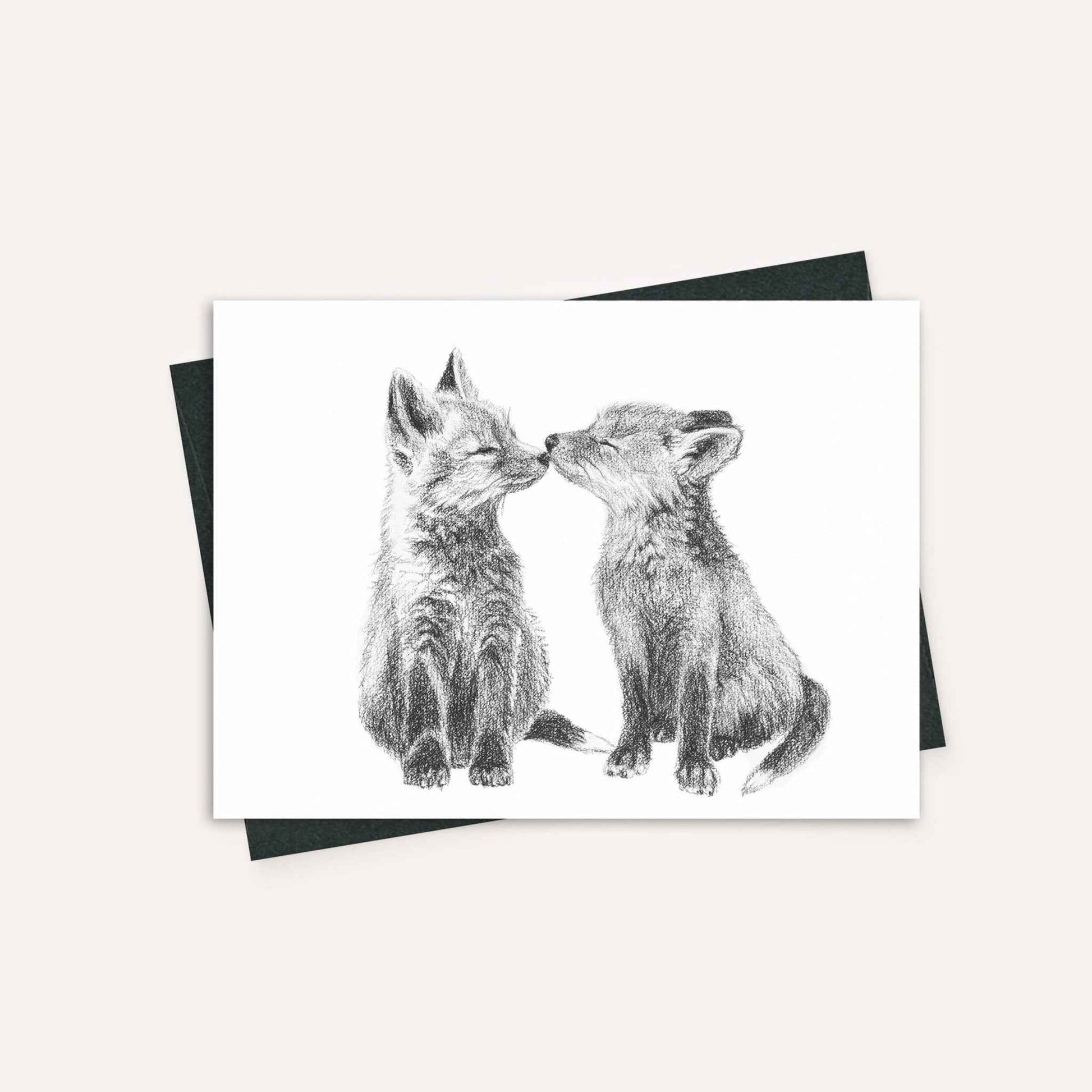 Cute Baby Foxes Greeting Card