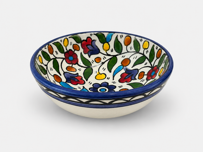 Handmade Hebron Ceramic Serving Bowl | Palestinian Pottery, Food-Safe , Hand-Painted Design