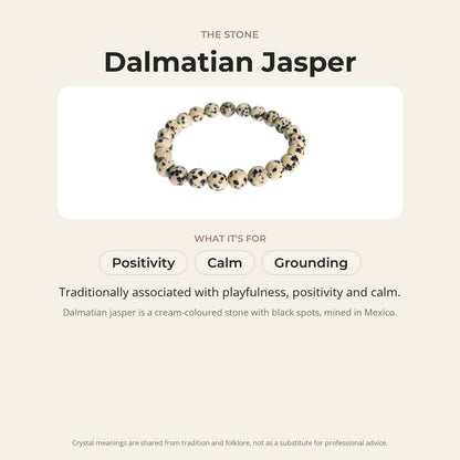 Dalmatian Jasper Round Bracelet - 8mm