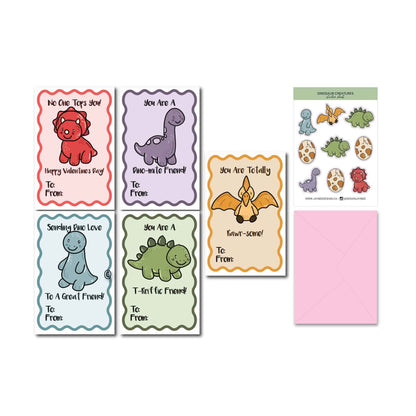 Dinosaur Valentine Set - Card Set
