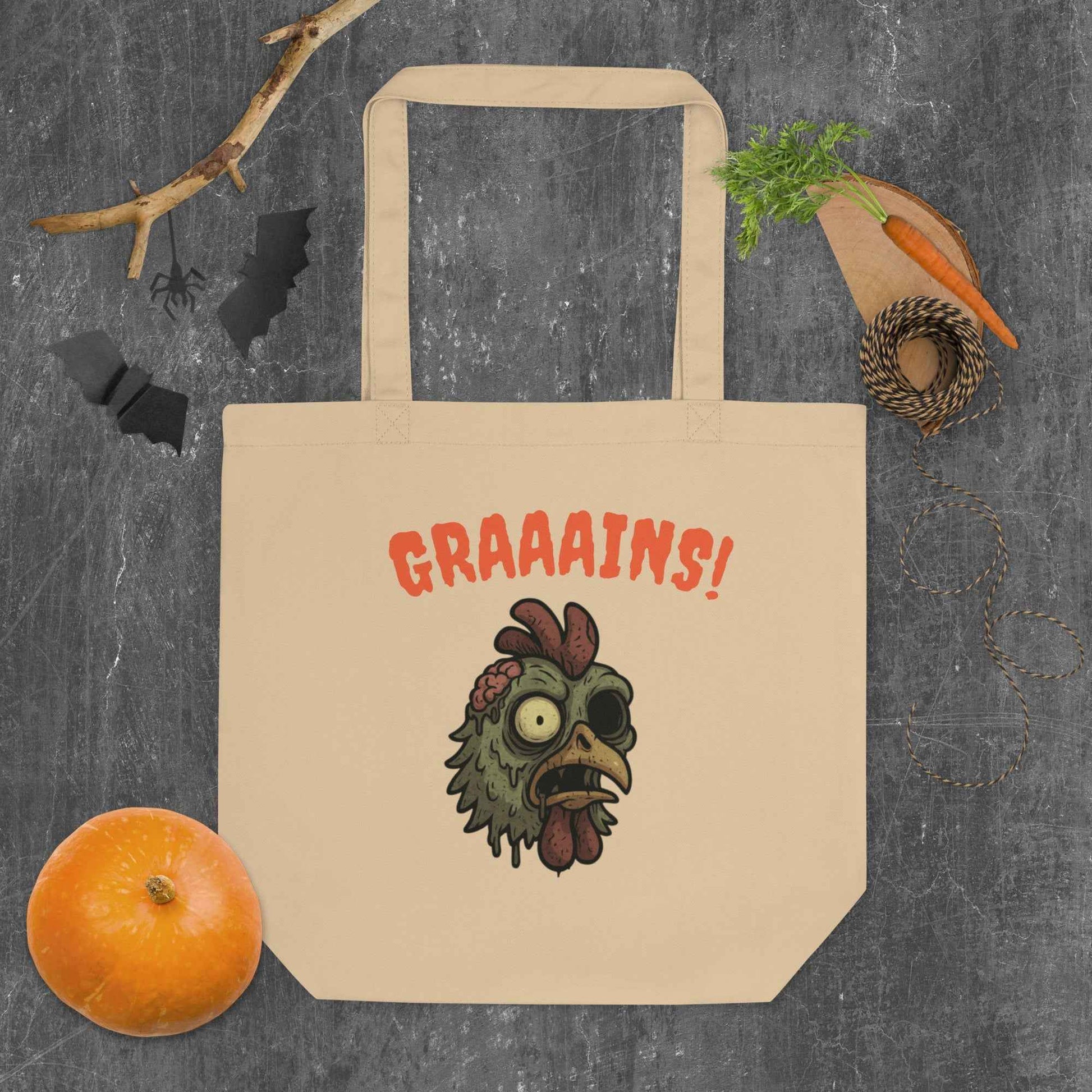 Halloween Zombie Chicken Eco Tote Bag