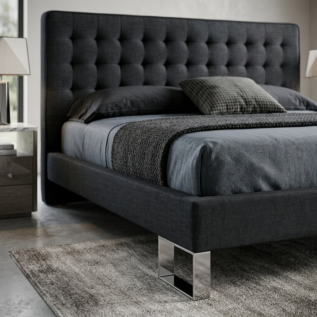 Edmonton Contemporary Graphite Tufted Bed