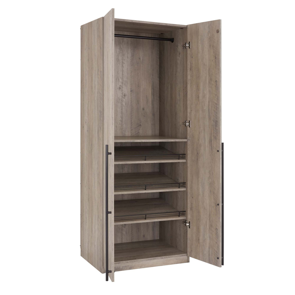 Genoa Modern 2-Piece Freestanding Wardrobe - Rustic Grey