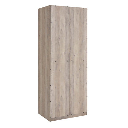 Genoa Modern 2-Piece Freestanding Wardrobe - Rustic Grey