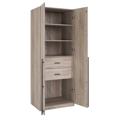 Genoa Modern 2-Piece Freestanding Wardrobe - Rustic Grey