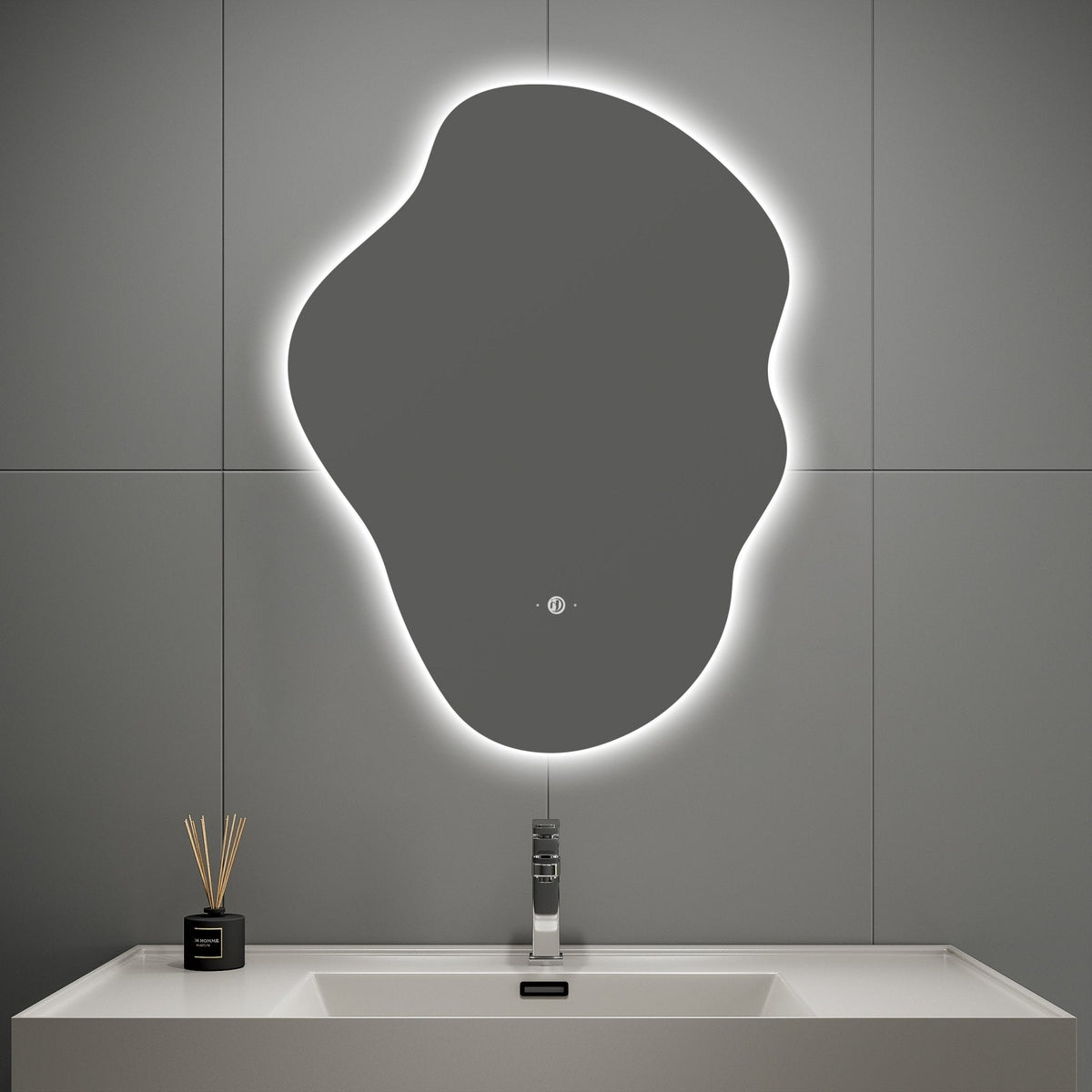 Flow Backlit LED Bathroom Mirror, Wave Sensor
