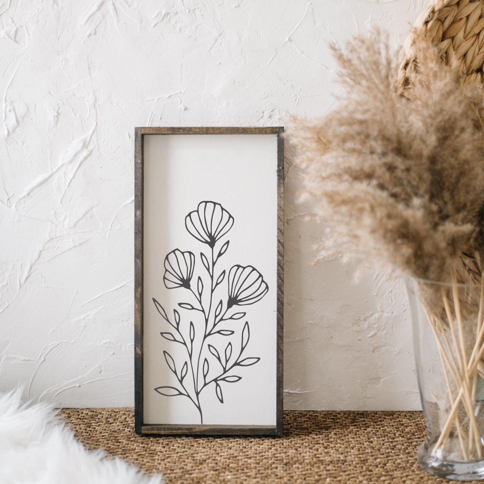 Flower Bouquet Wood Sign - AURABAGS SHOP