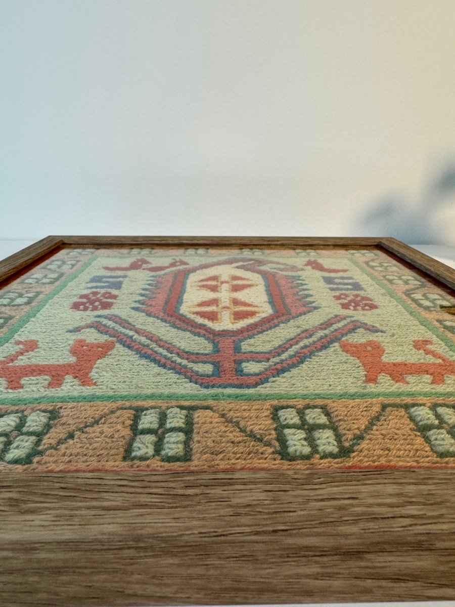 Framed Azerbaijan Kilim 12" x 12"