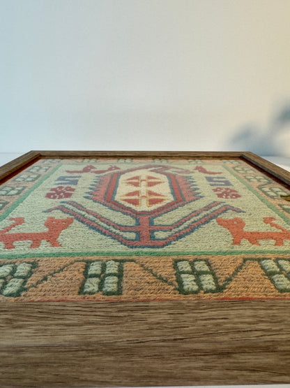 Framed Azerbaijan Kilim 12" x 12"