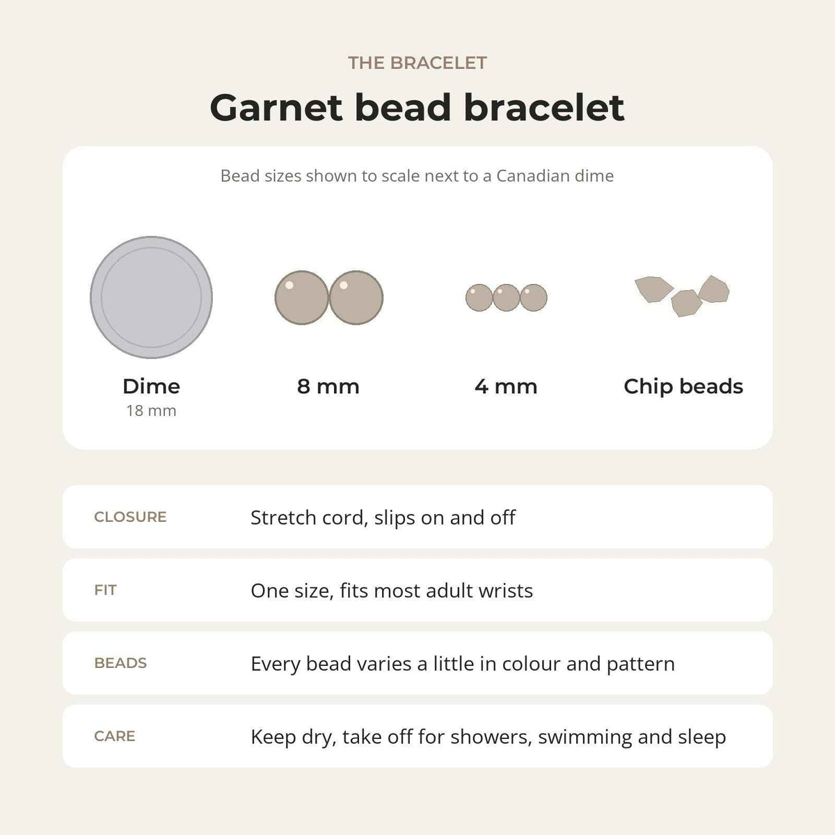 Garnet Bead Bracelet