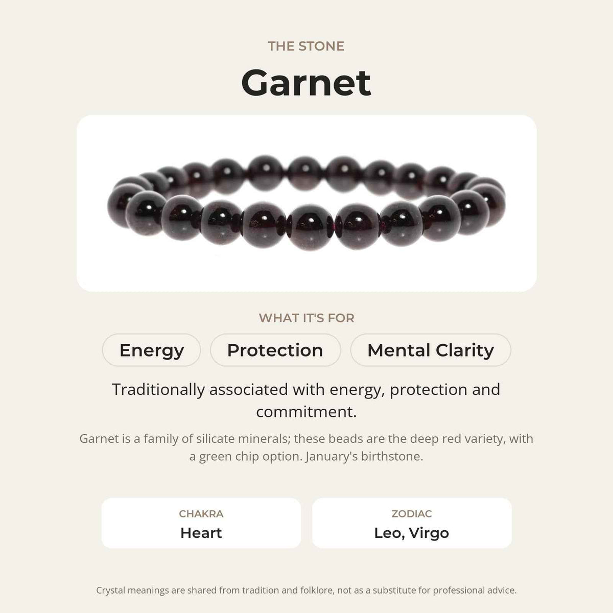 Garnet Bead Bracelet