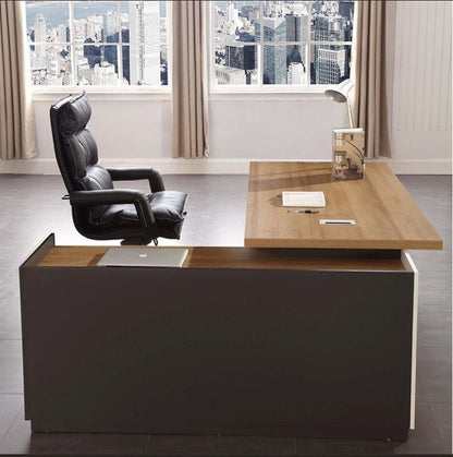 Ghent Executive Desk with Integrated Side Cabinet