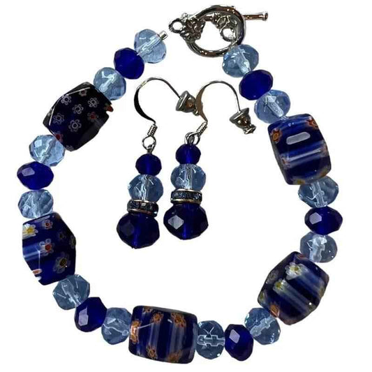 Bracelet et boucle d'oreille ciel