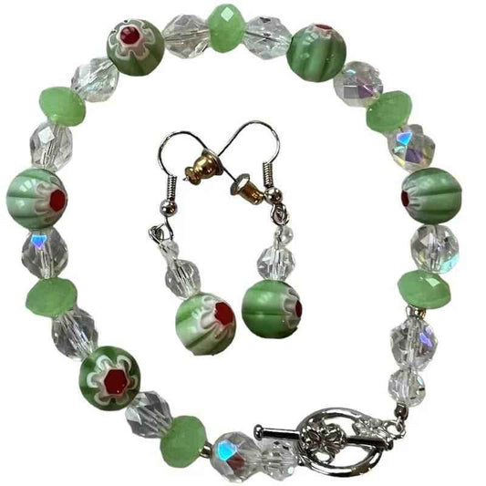 Bracelet et boucle d'oreille lime