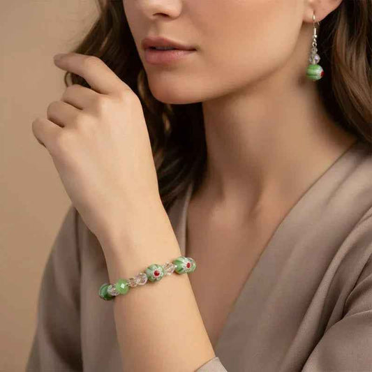 Bracelet et boucle d'oreille lime