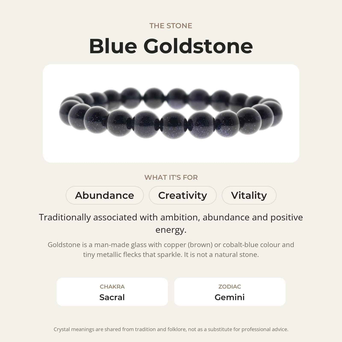 Goldstone Blue Round Bracelet (Synthetic)
