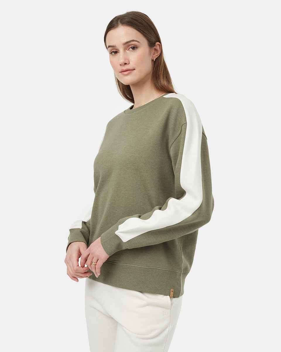 Blocked Sleeve Stripe Crew