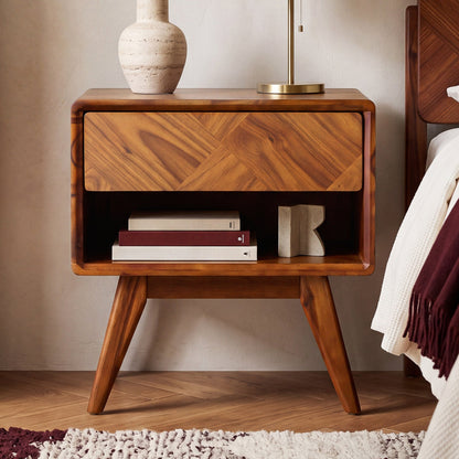 Laden Handcrafted Solid Wood Nightstand