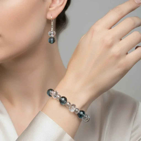 Bracelet et boucle d'oreille Cynthia neige