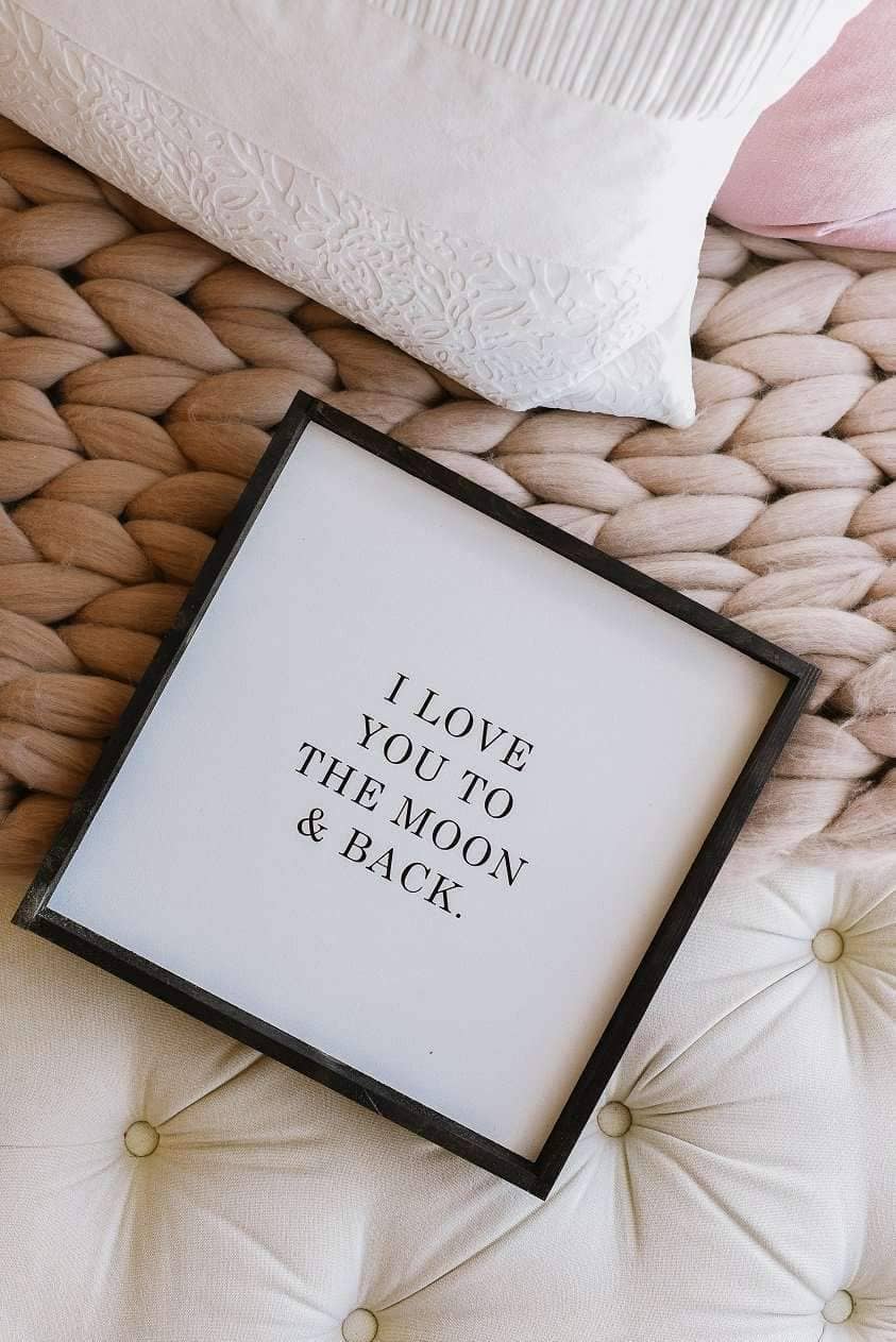 I Love You to the Moon & Back Wood Sign – Nursery Wall Art - AURABAGS SHOP