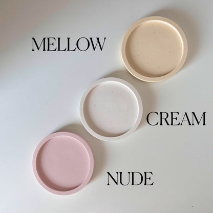 Round Jesmonite Trinket Tray: Scandi Home Decor