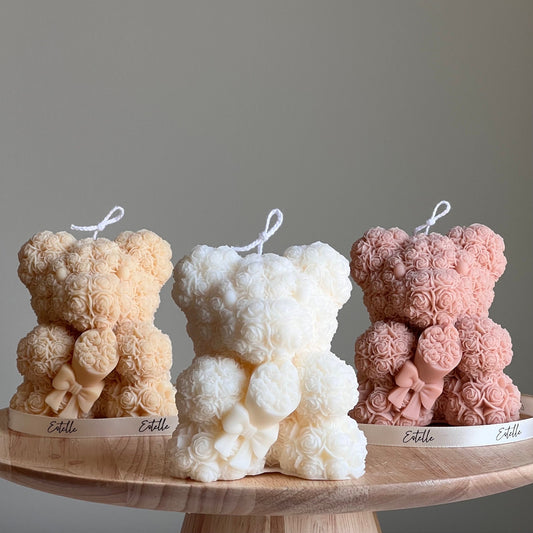 Teddy Bear Soy Wax Candle: Sculptural Bouquet Candle