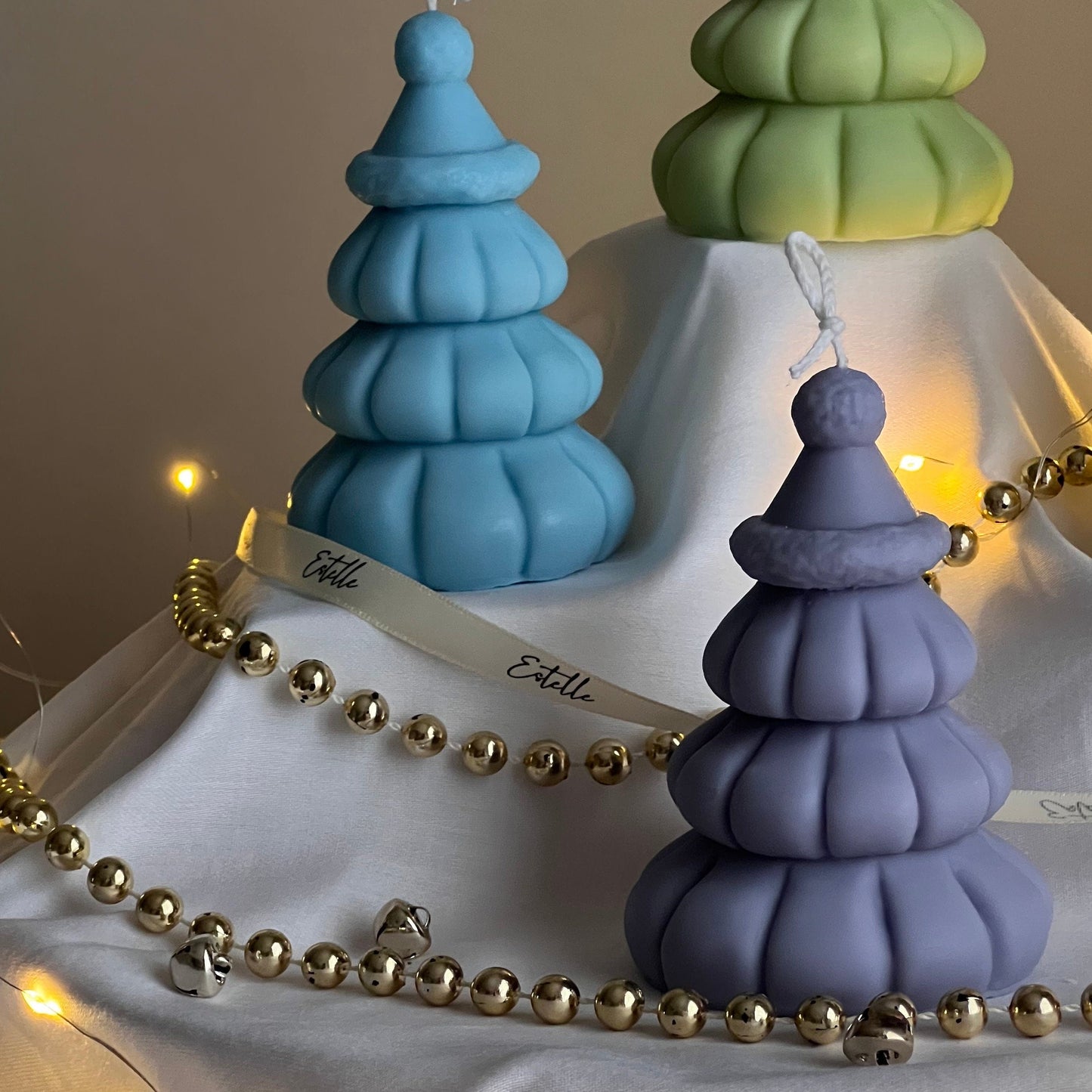 Christmas Tree Soy Candle with Hat: Handmade Holiday Decor