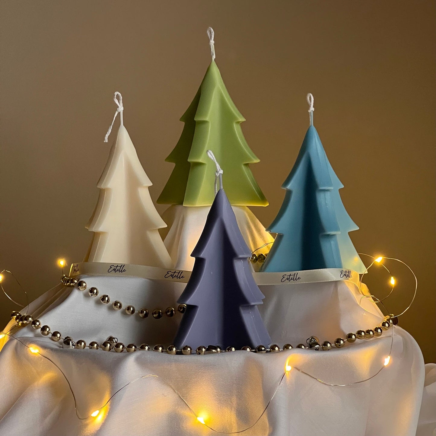 手作りクリスマスツリーソイキャンドル：ミニマリストなホリデーデコレーション