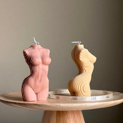 Geometrische Frauen Torso Kerze: Handgemachte Vegane Sojawachs Skulptur